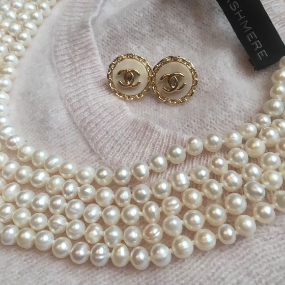 Genuine Freshwater cultured Pearl 5strand necklace - Picture 8 of 11